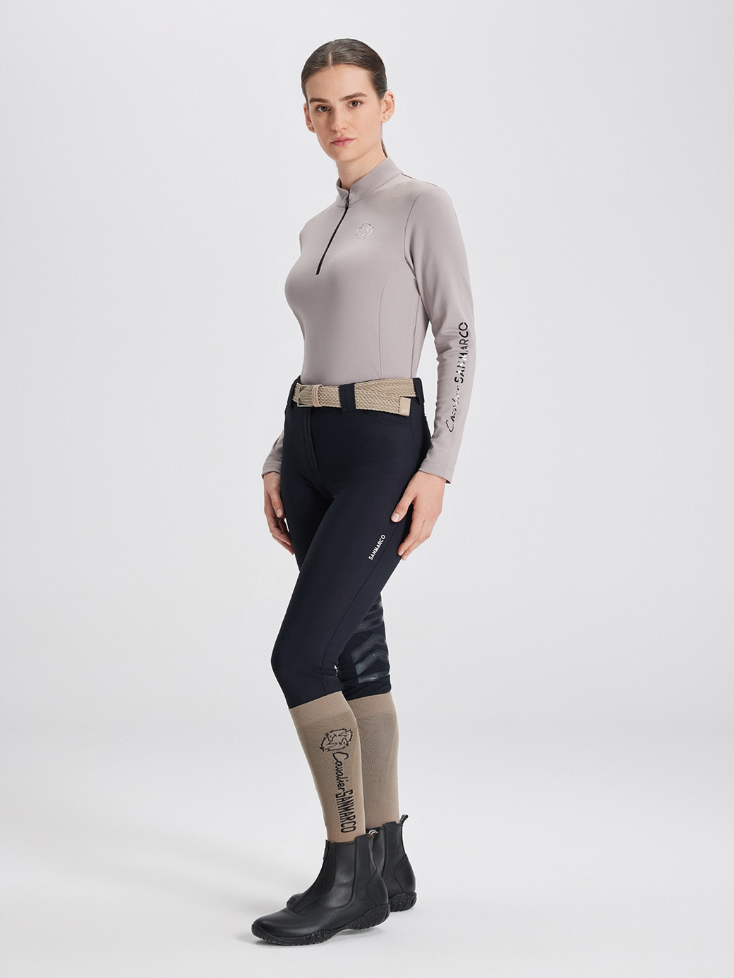 ASPEN BEIGE WOMEN'S LONG SLEEVE BASE LAYER QUARTER ZIP 