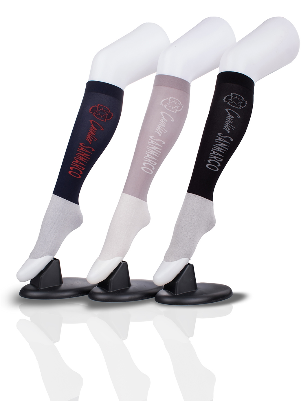 CAPRI-3XB SET #1/Navy,L.Gray,Black UNISEX SUMMER RIDING SOCKS 3 PACK BUNDLE 