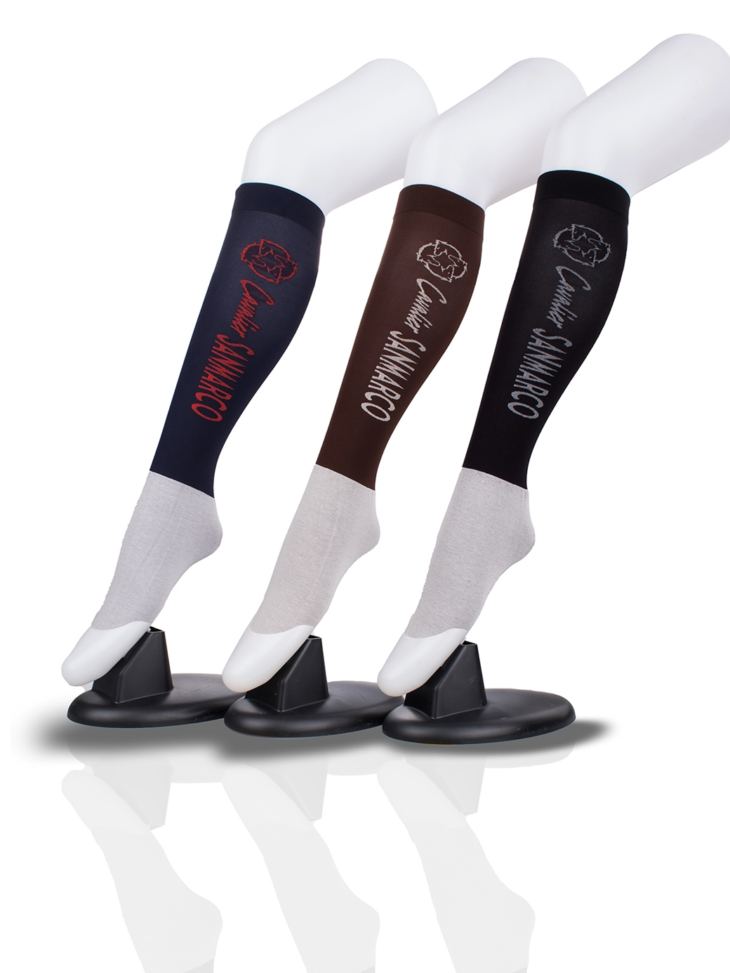 CAPRI-3XB SET #2/Navy,Brown,Black UNISEX SUMMER RIDING SOCKS 3 PACK BUNDLE 
