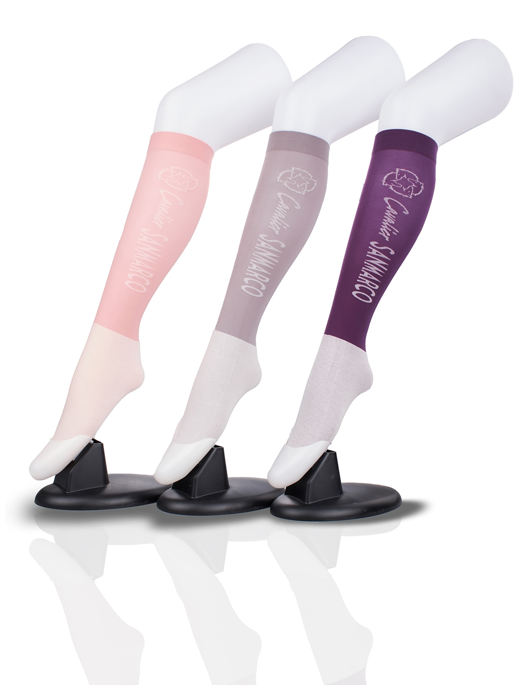 CAPRI-3XB SET #5/Pink,L.Gray,Purple UNISEX SUMMER RIDING SOCKS 3 PACK BUNDLE 