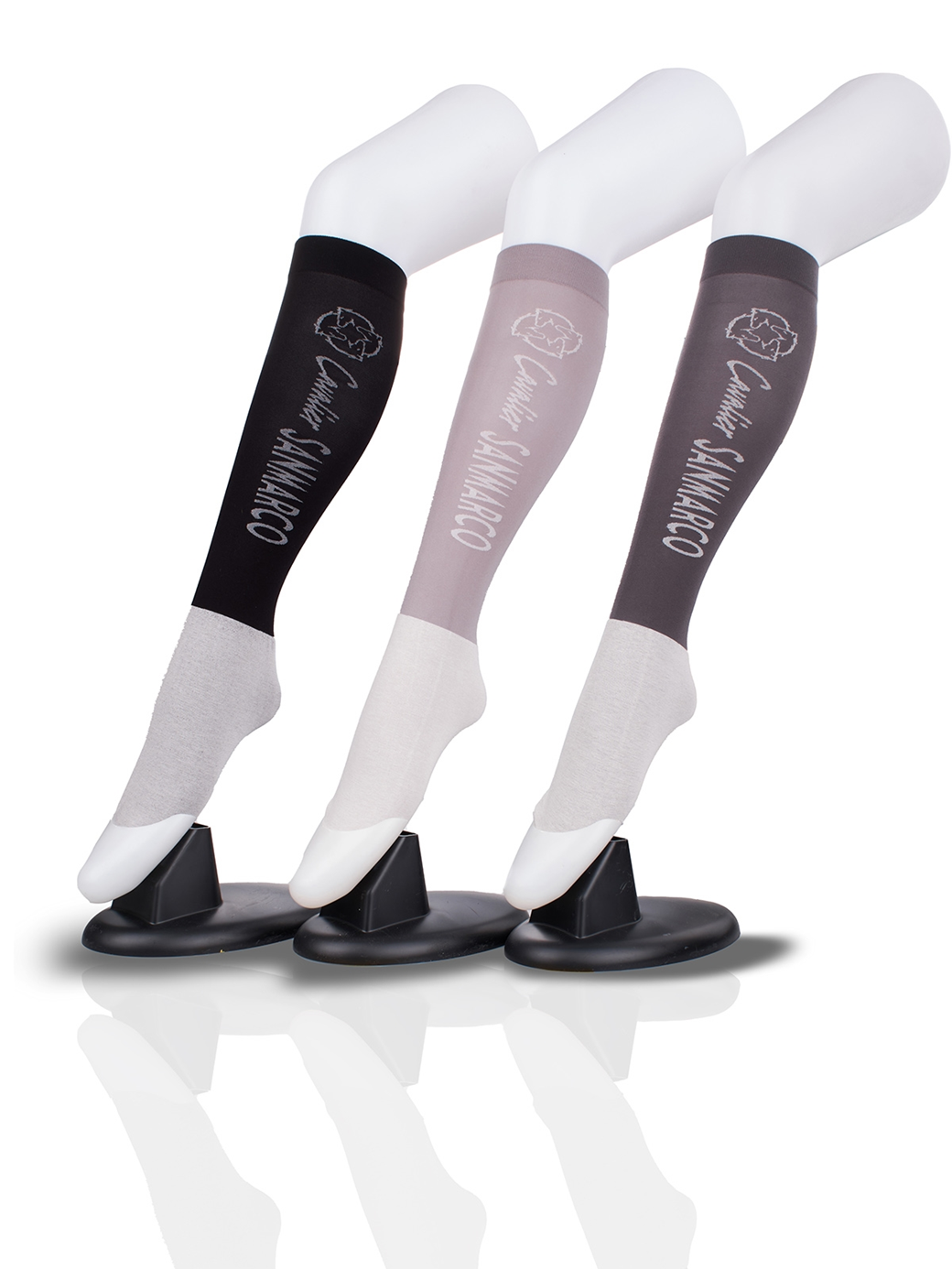 CAPRI-3XB SET #6/Black,L.Gray,D.Gray UNISEX SUMMER RIDING SOCKS 3 PACK BUNDLE 