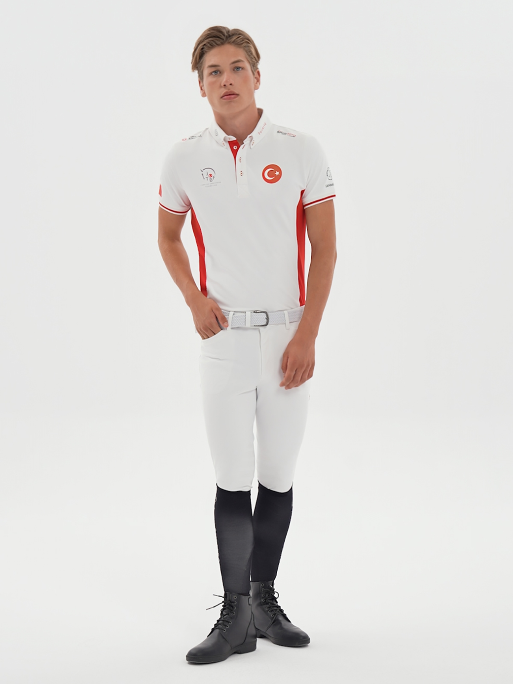ENZO-TBF WHITE/RED MEN'S COMPETITION POLO SHORT SLEEVE X TEAM TÜRKİYE 