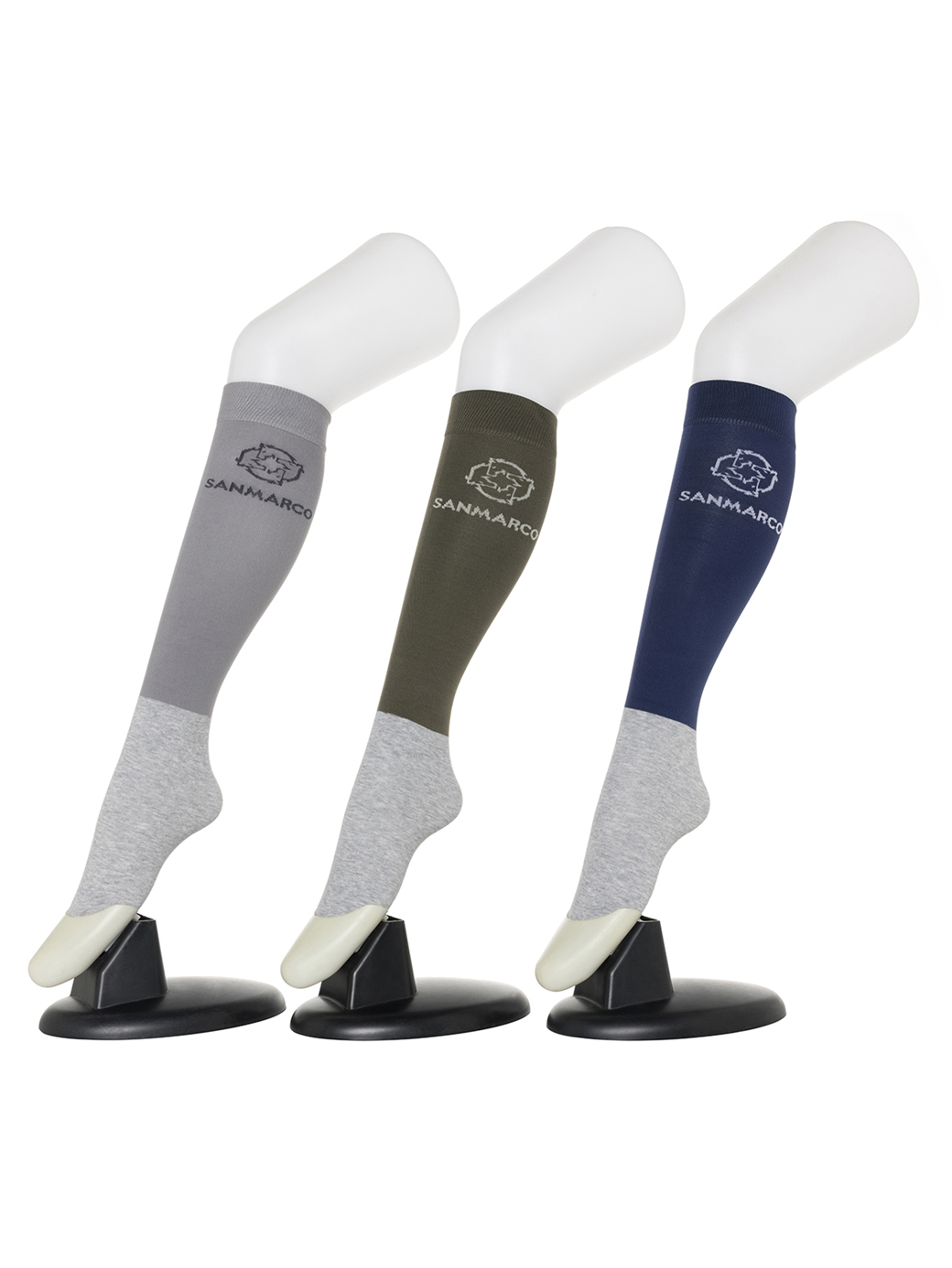 FONDI-3XB SET #1/L.Gray,Green,Royal Blue WOMEN'S ALL-SEASON RIDING SOCKS 3 PACK BUNDLE 