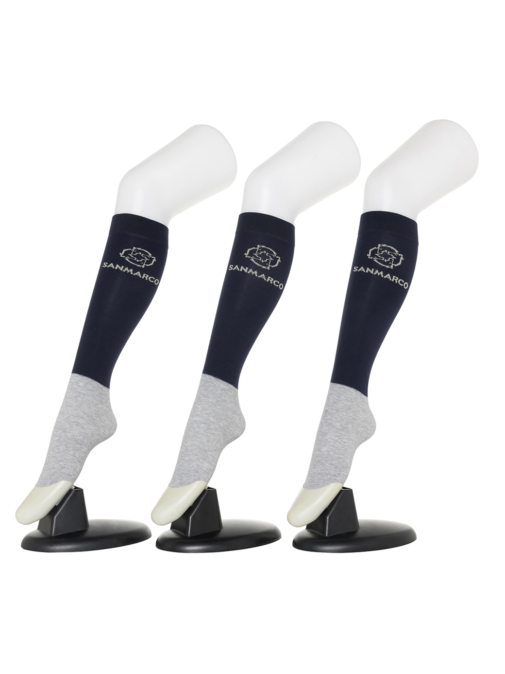 FONDI-3XB SET #6/Navy,Navy,Navy WOMEN'S ALL-SEASON RIDING SOCKS 3 PACK BUNDLE 
