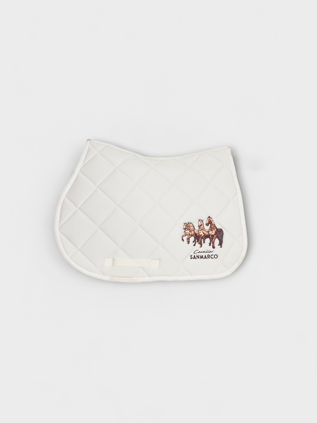LONDON-H WHITE HERITAGE DIAMOND SADDLE PAD 