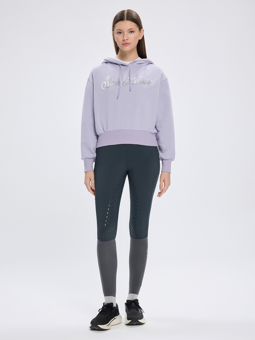 OLBIA LILAC/SILVER WOMEN'S CROP HOODIE