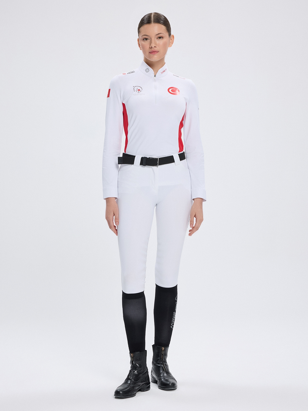 PAOLA-TBF WHITE/RED WOMEN'S COMPETITION POLO LONG SLEEVE X TEAM TÜRKİYE 