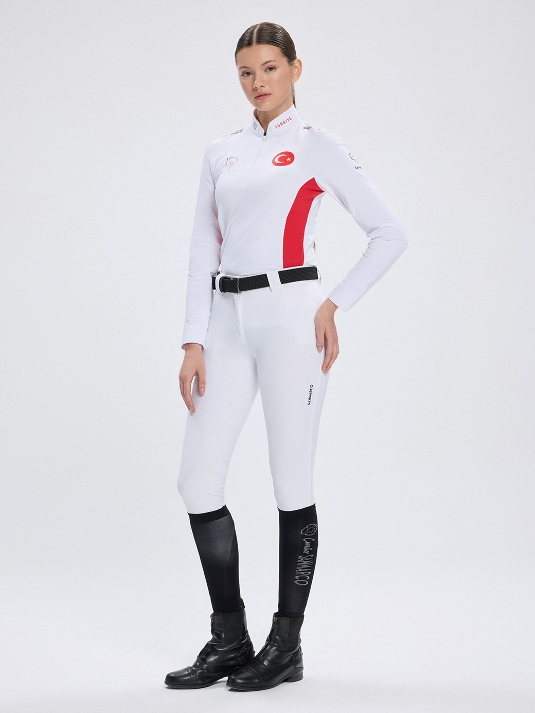 PAOLA-TBF WHITE/RED WOMEN'S COMPETITION POLO LONG SLEEVE X TEAM TÜRKİYE 