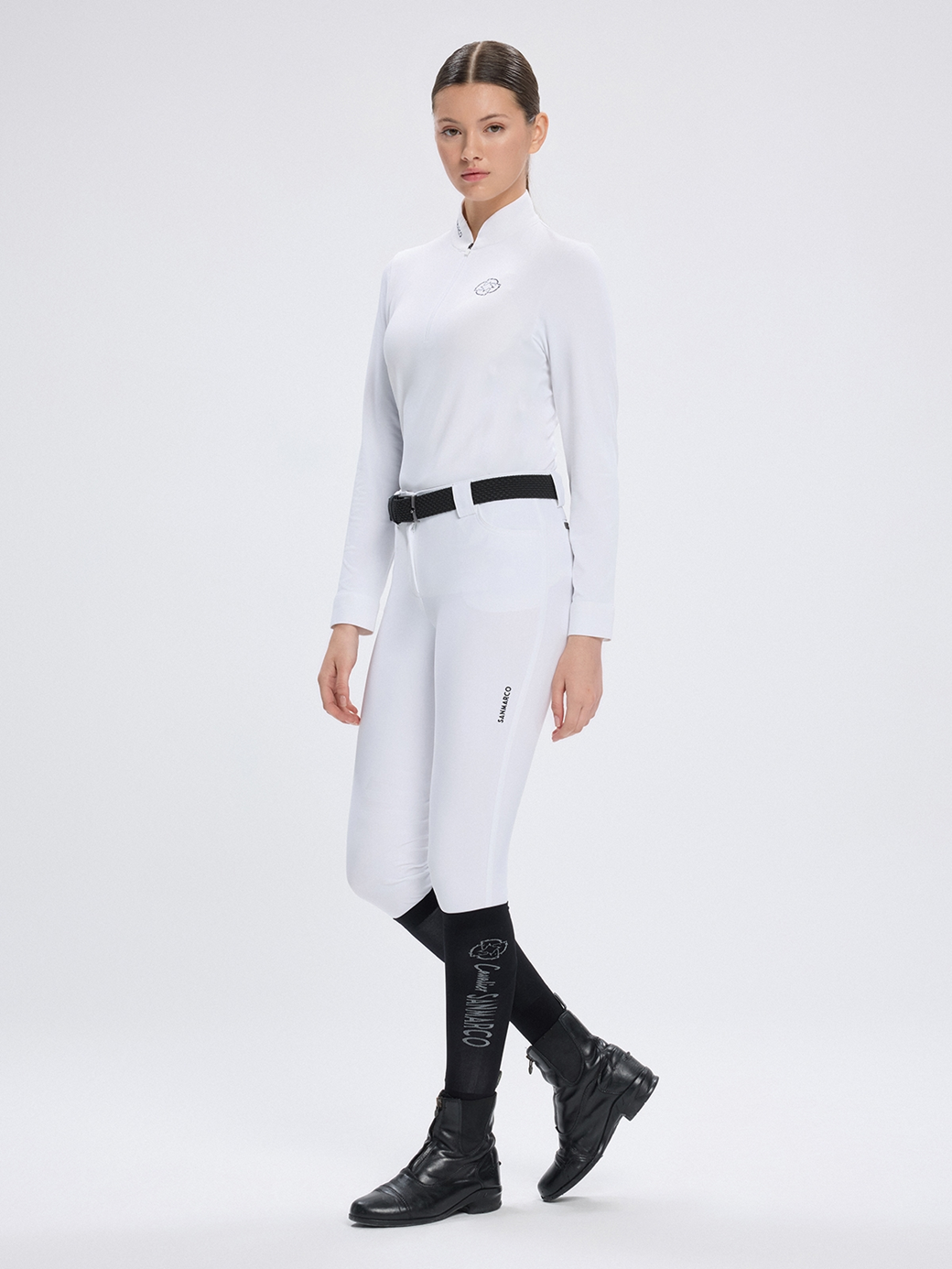 PAOLA WHITE WOMEN'S COMPETITION POLO LONG SLEEVE 