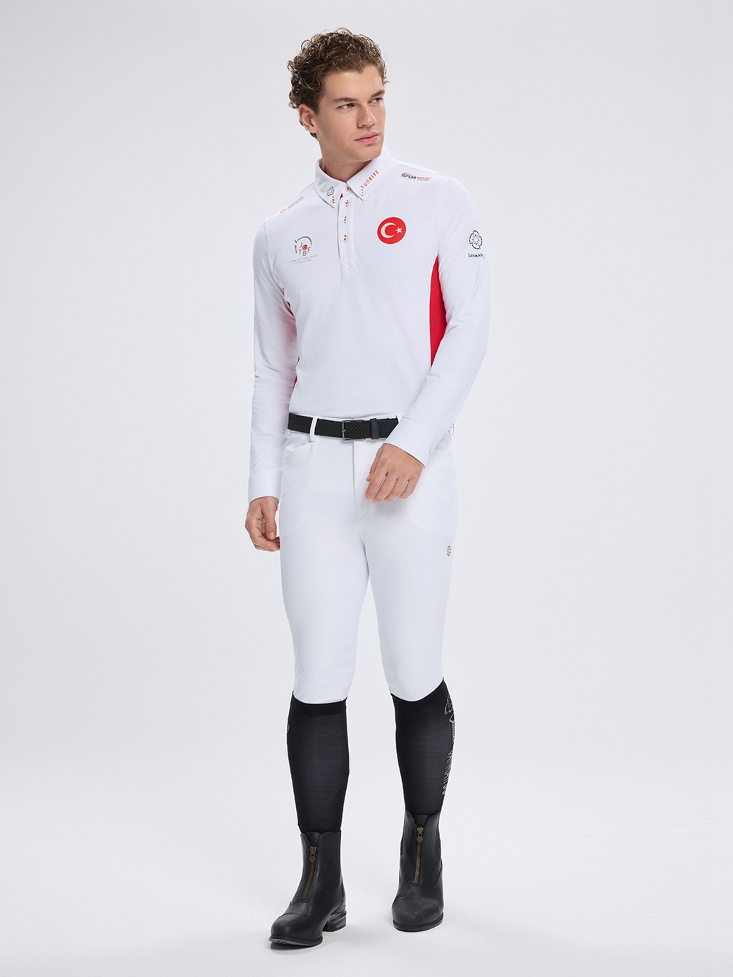 PAOLO-TBF WHITE/RED MEN'S COMPETITION POLO LONG SLEEVE X TEAM TÜRKİYE 
