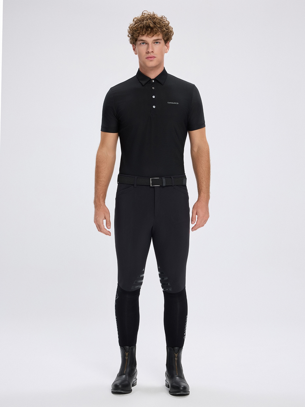 PORTOFINO BLACK MEN'S TECH TRAINING POLO SHORT SLEEVE 