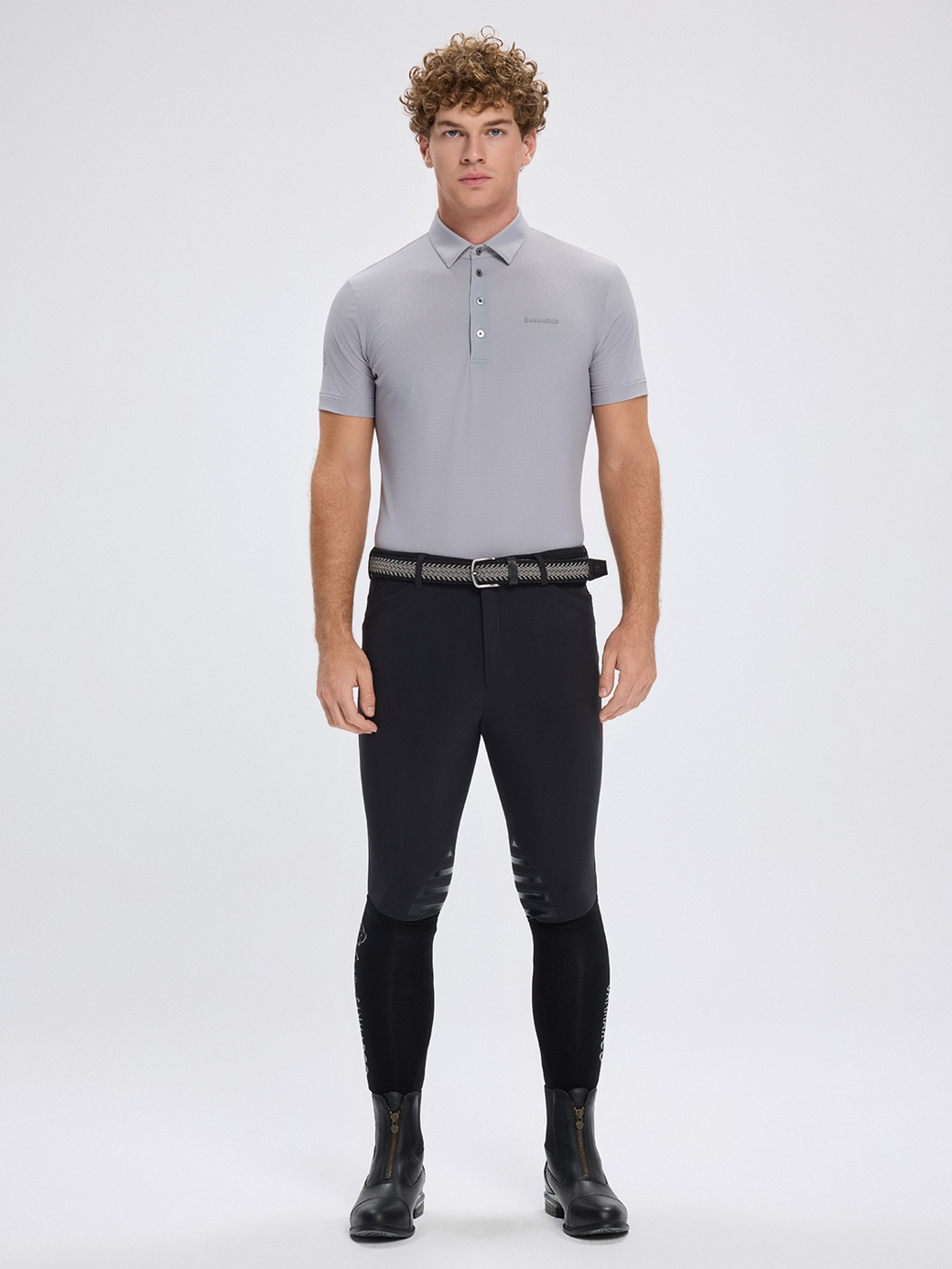 PORTOFINO LIGHT GRAY MEN'S TECH TRAINING POLO SHORT SLEEVE 