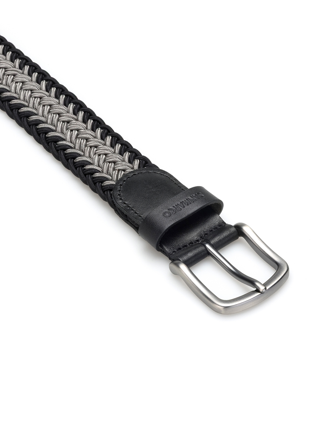 SANTIAGO GRAY/BLACK BRAIDED BELT 