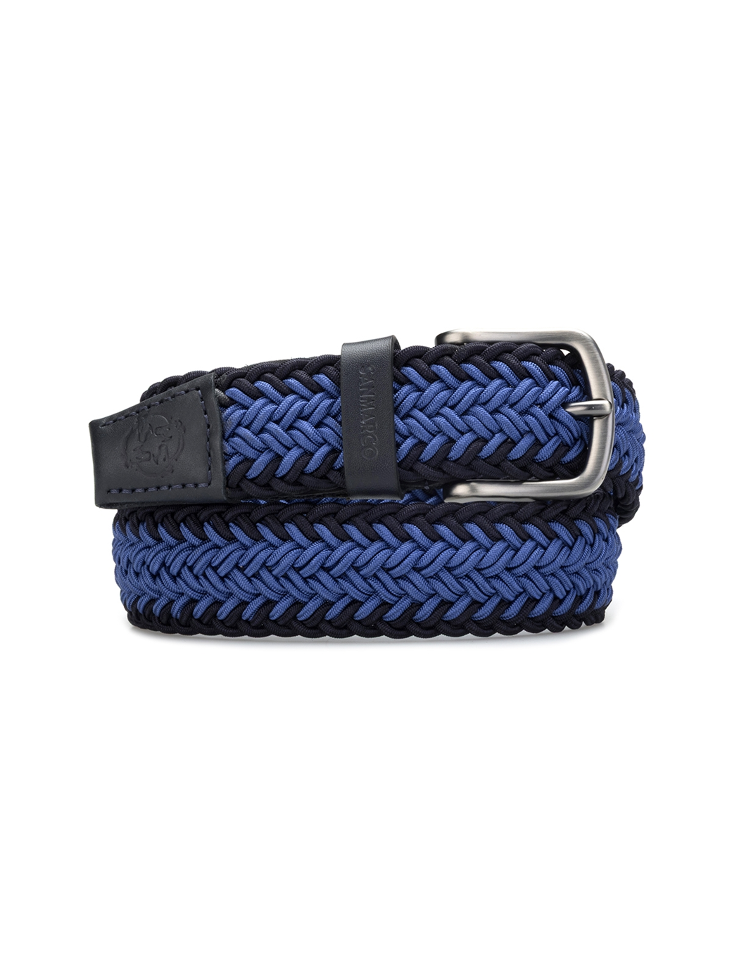 SANTIAGO OCEAN BLUE/BLACK BRAIDED BELT 
