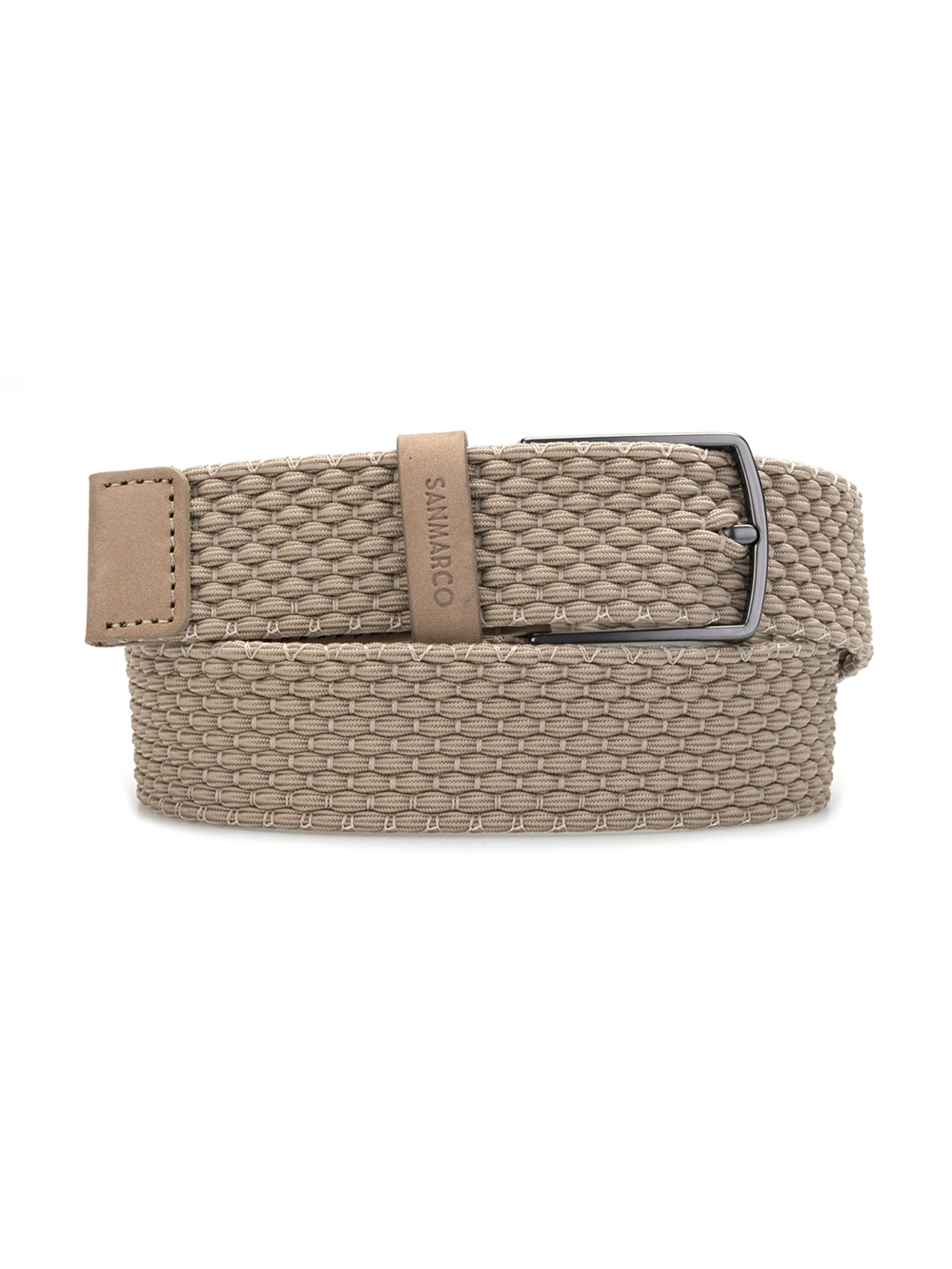 SANTINI BEIGE BRAIDED BELT 