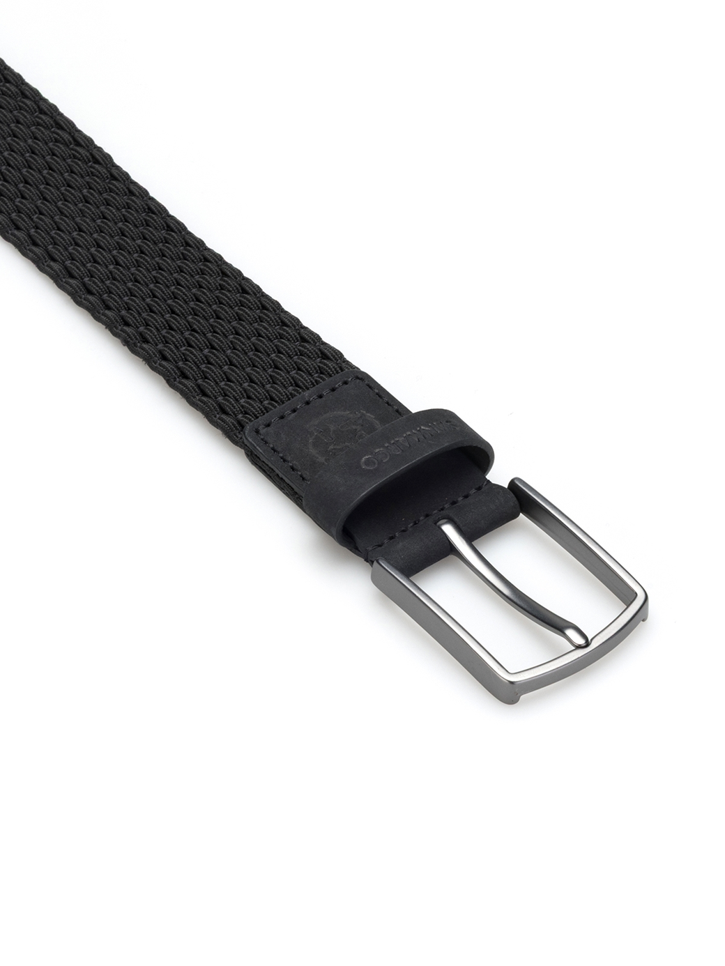 SANTINI BLACK BRAIDED BELT 