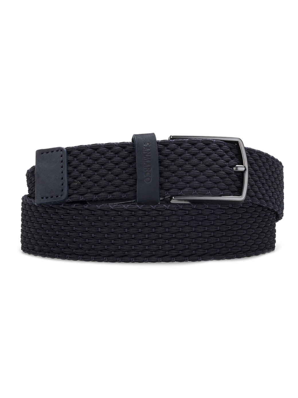 SANTINI NAVY BRAIDED BELT 