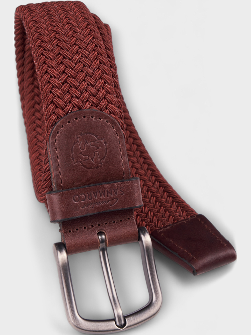 SANTORINI BORDEAUX BRAIDED BELT 