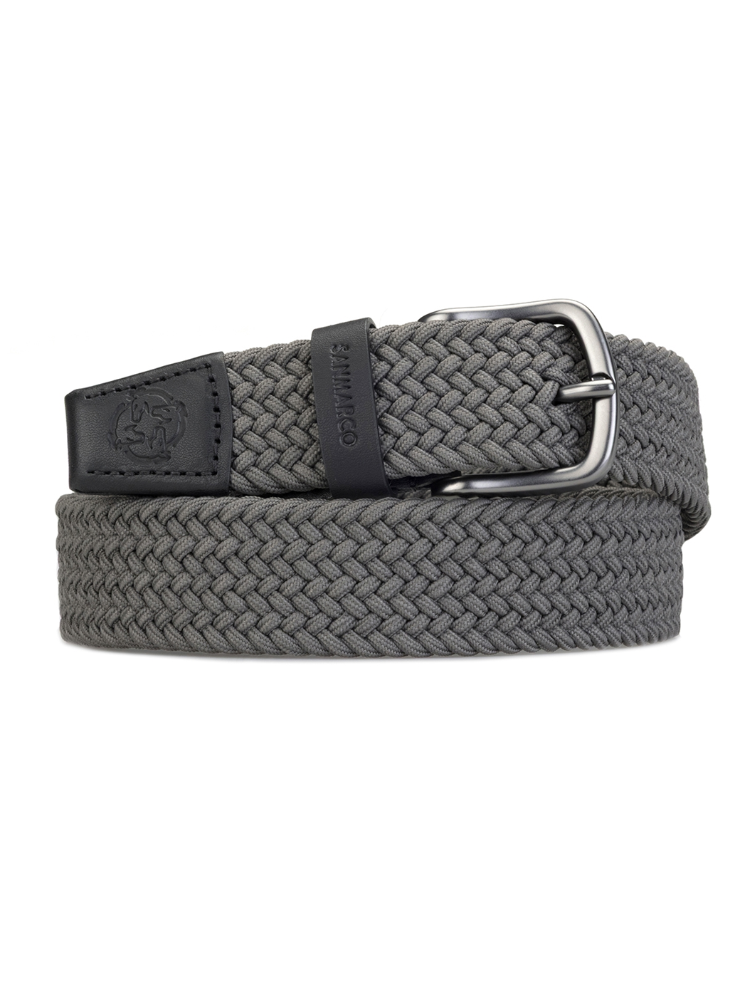SANTORINI DARK GRAY BRAIDED BELT 