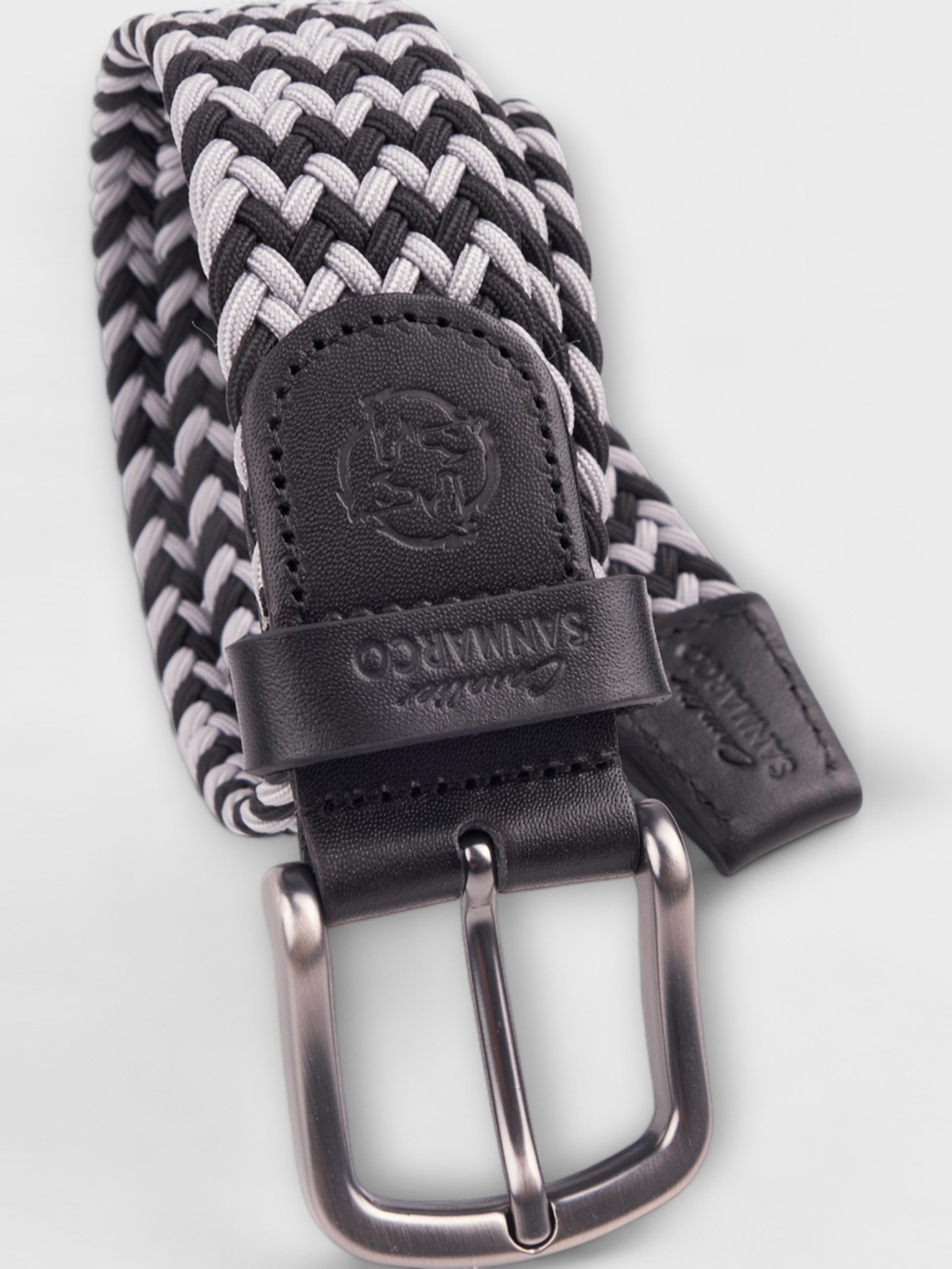 SANTORINI GRAY/BLUE-BLACK BRAIDED BELT 