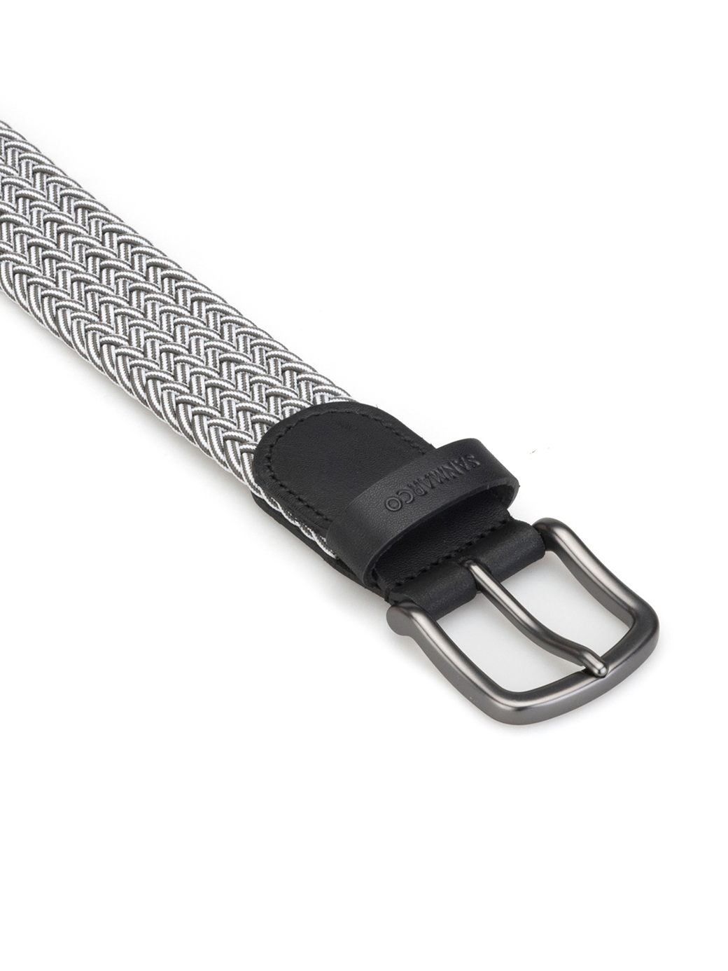 SANTORINI MELANGE GRAY BRAIDED BELT 