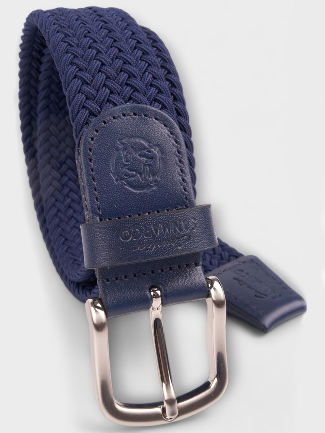 SANTORINI NAVY BRAIDED BELT 