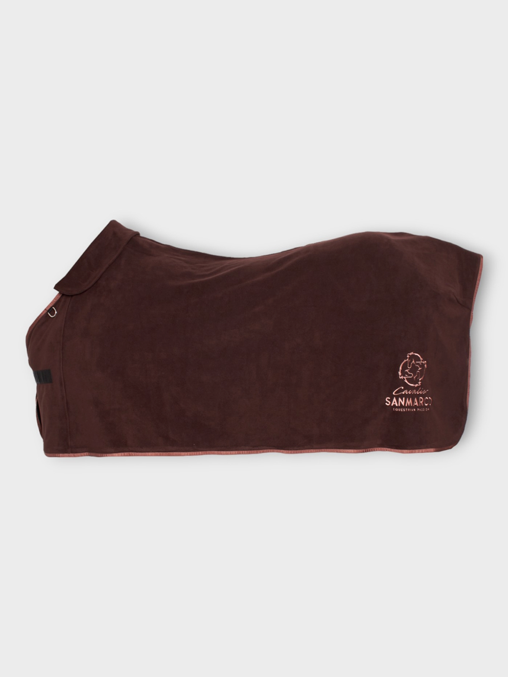 WINDSOR BROWN/ROSE GOLD FLEECE BLANKET WITH COLLAR 
