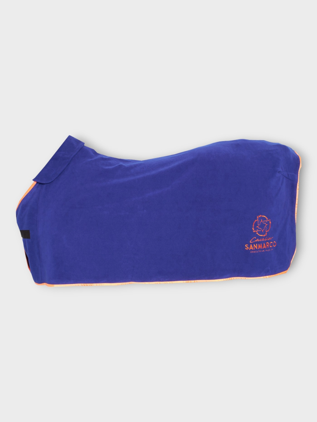 WINDSOR ELECTRIC BLUE/ORANGE FLEECE BLANKET WITH COLLAR 
