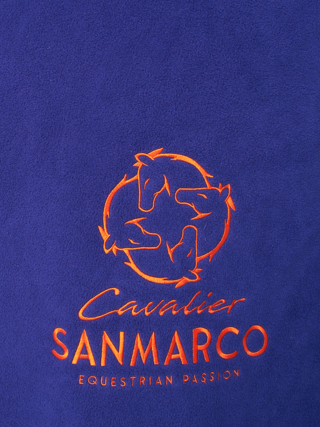 WINDSOR ELECTRIC BLUE/ORANGE FLEECE BLANKET WITH COLLAR 
