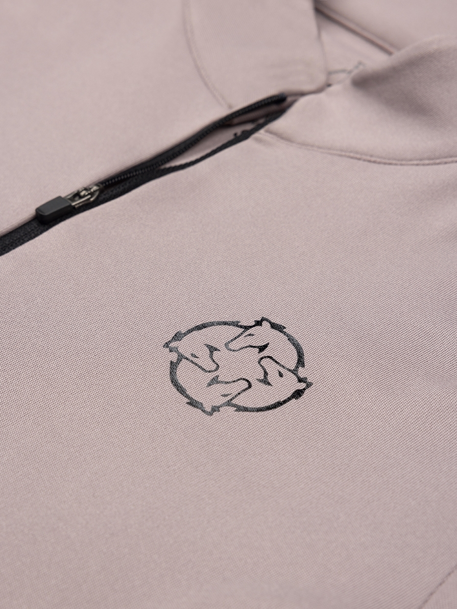 ASPEN BEIGE MAGILETTA DONNA MANICA LUNGA QUARTER ZIP 