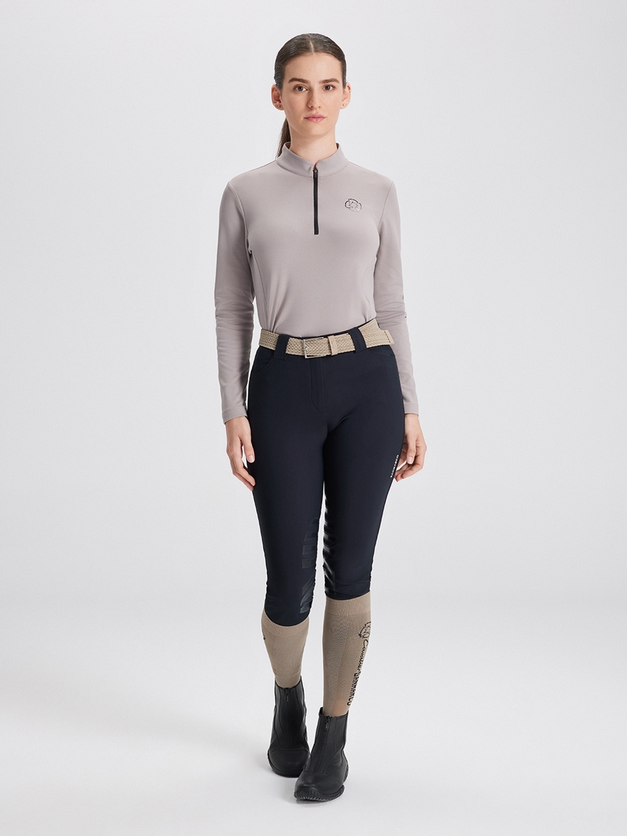 ASPEN BEIGE MAGILETTA DONNA MANICA LUNGA QUARTER ZIP 