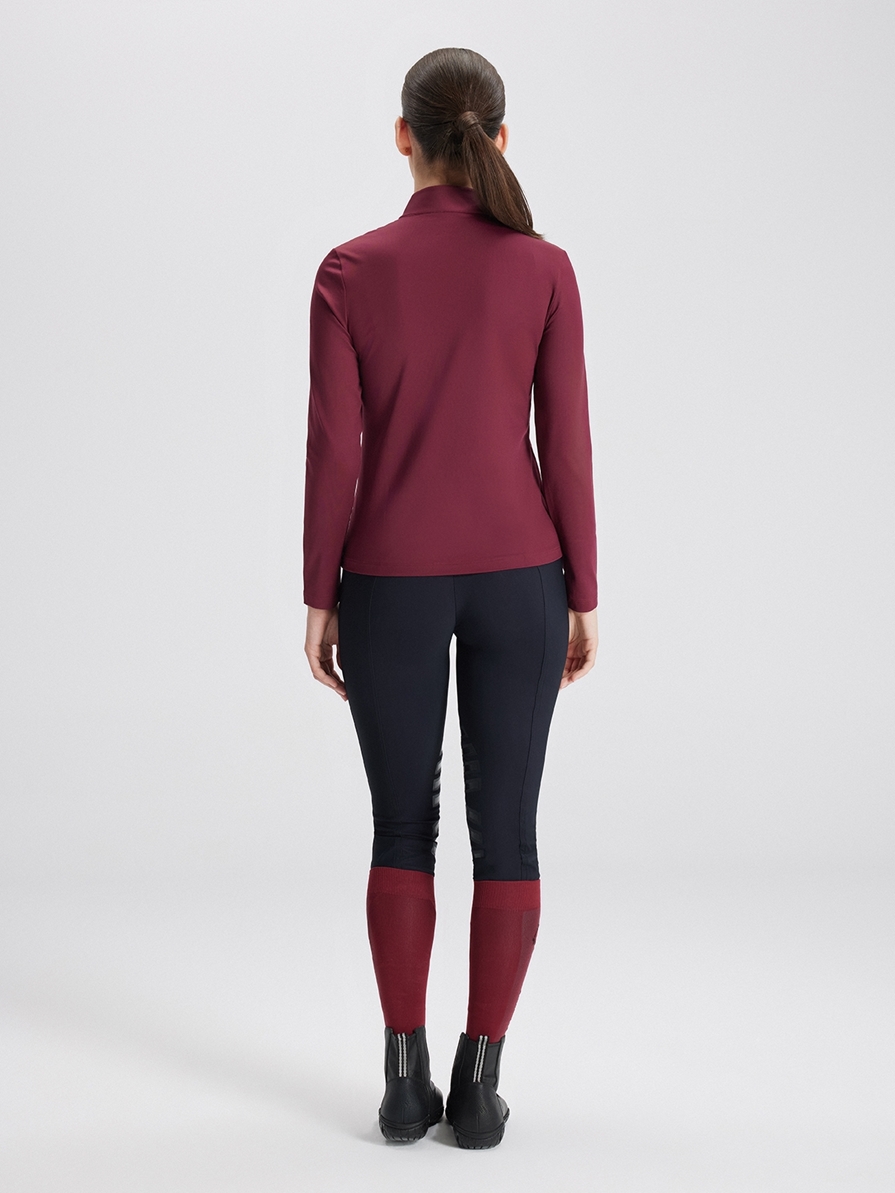 ASPEN BORDEAUX WOMEN'S LONG SLEEVE BASE LAYER QUARTER ZIP 