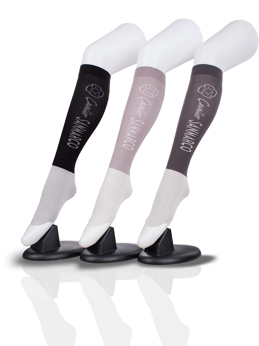 CAPRI-3XB SET #6/Black,L.Gray,D.Gray UNISEX SUMMER RIDING SOCKS 3 PACK BUNDLE 