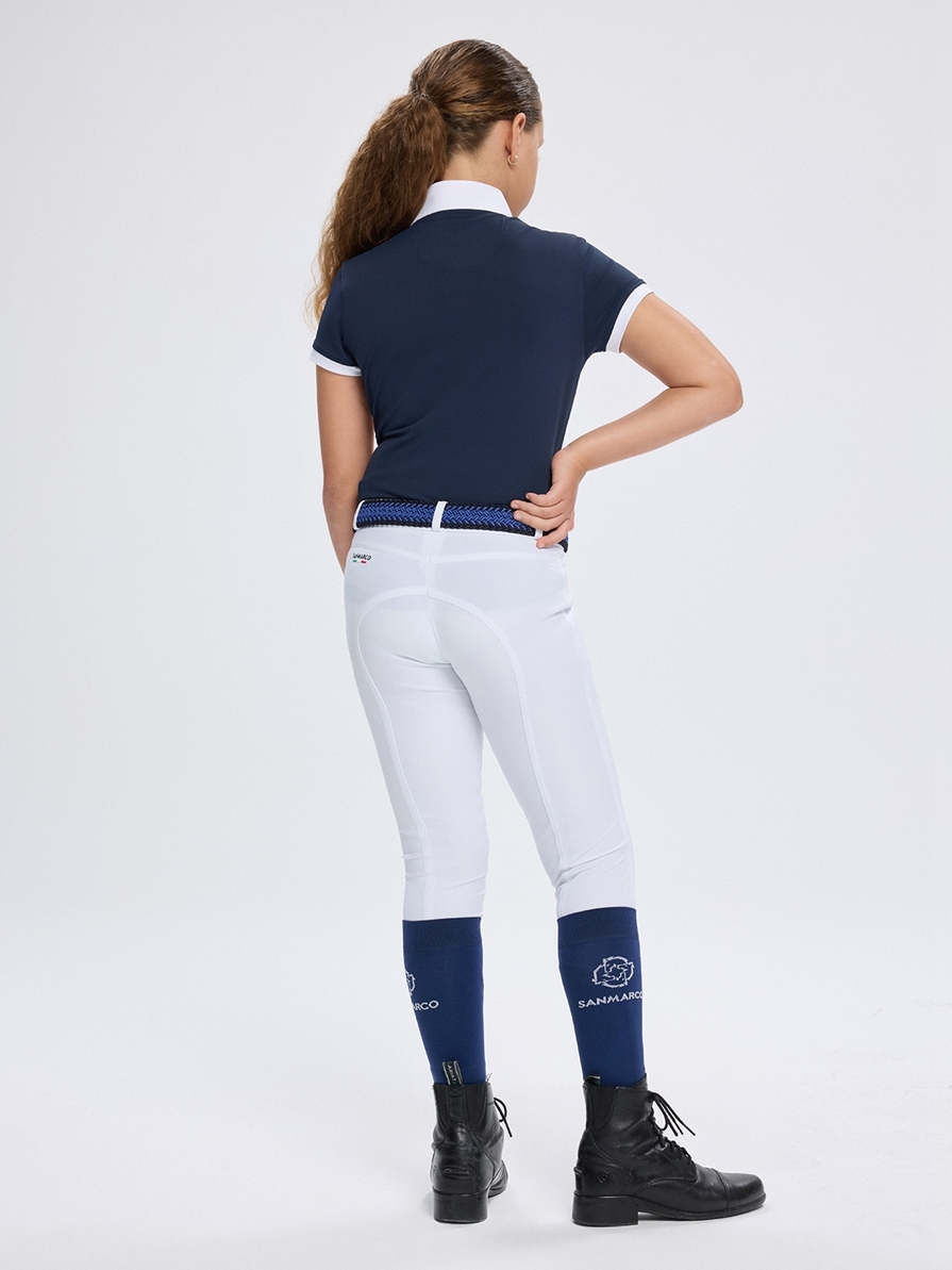 ENZA-JR NAVY/WHITE GIRL'S COMPETITION POLO SHORT SLEEVE 