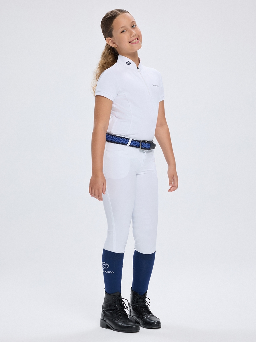 ENZA-JR WHITE GIRL'S COMPETITION POLO SHORT SLEEVE 