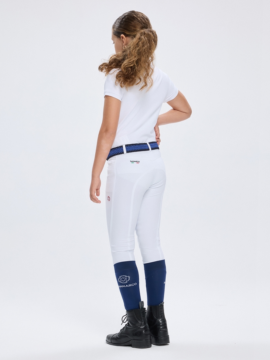 ENZA-JR WHITE GIRL'S COMPETITION POLO SHORT SLEEVE 