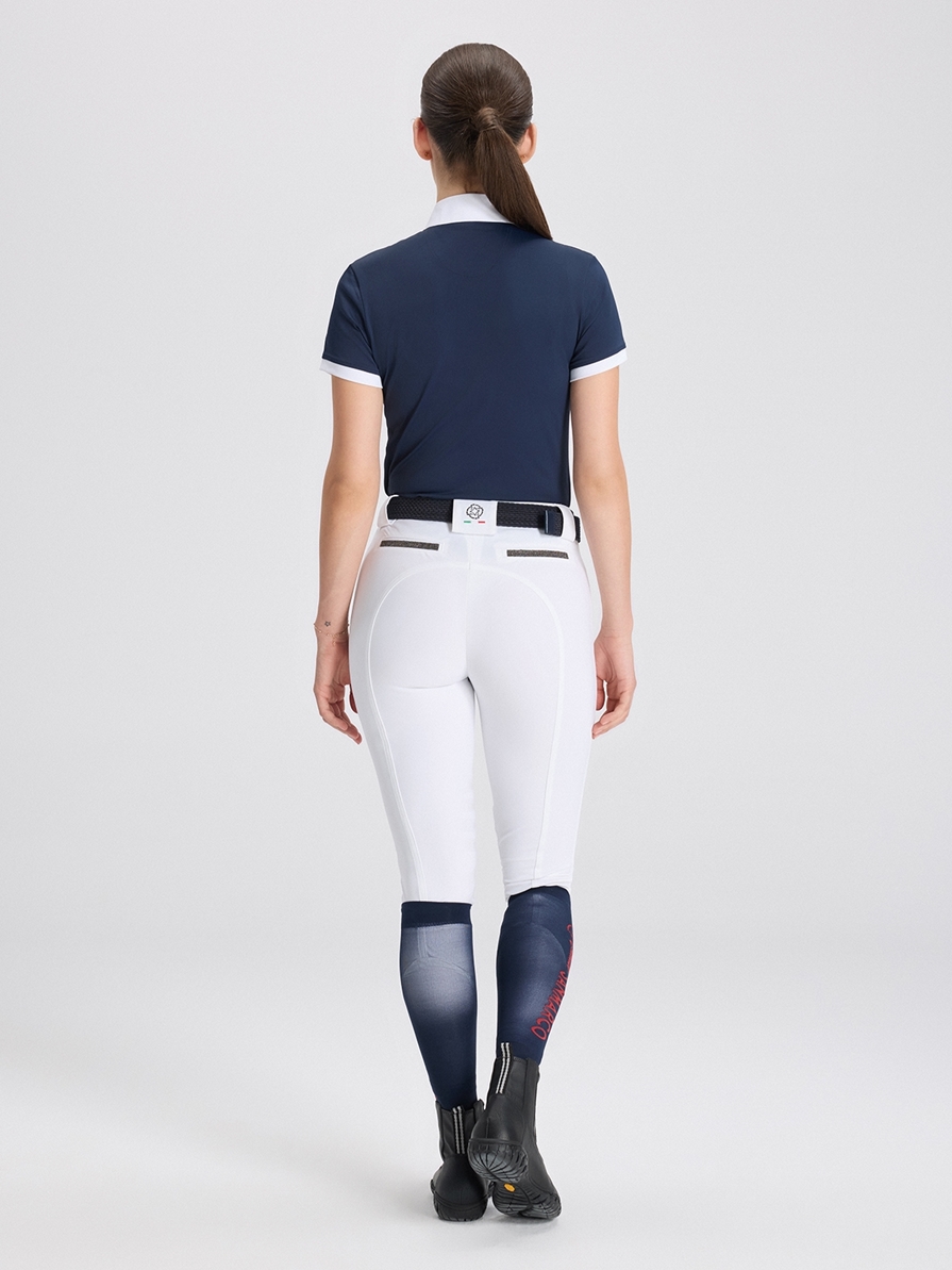 ENZA NAVY/WHITE POLO DA CONCORSO DONNA MANICA CORTA 
