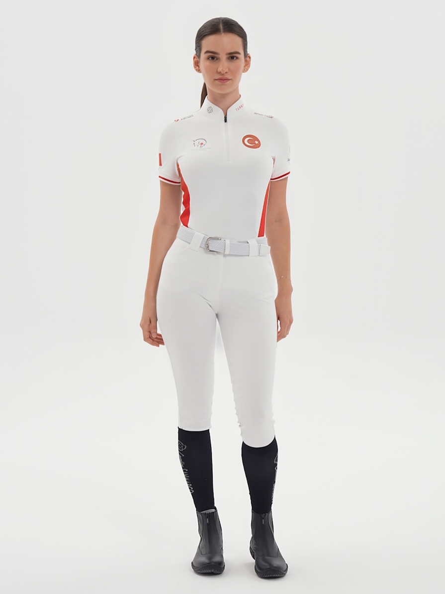 ENZA-TBF WHITE/RED POLO DA CONCORSO DONNA MANICA CORTA X TEAM TÜRKİYE