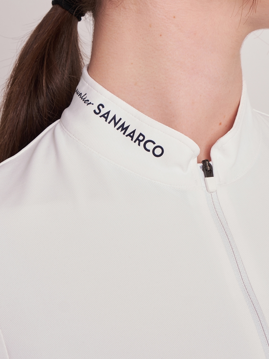 ENZA WHITE/NAVY WOMEN'S COMPETITION POLO SHORT SLEEVE 