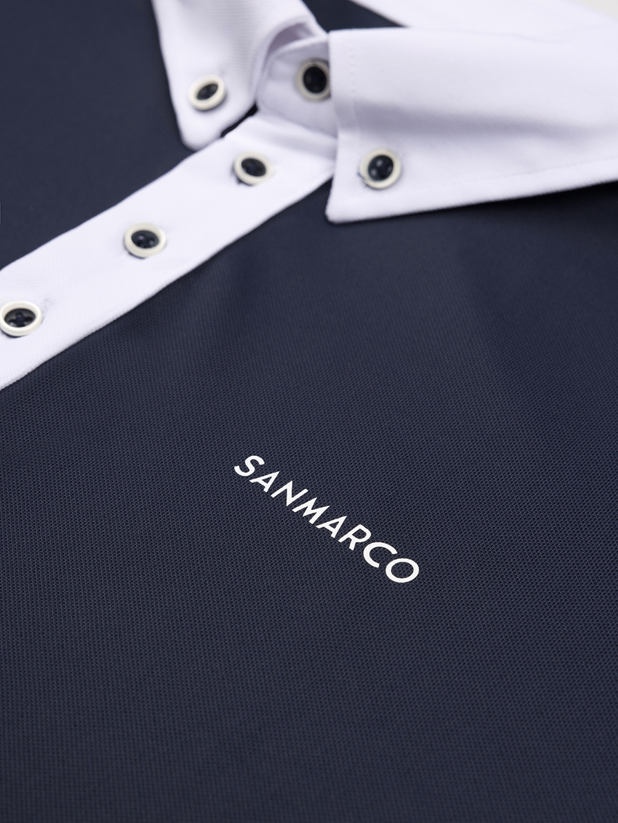ENZO NAVY/WHITE MEN'S COMPETITION POLO SHORT SLEEVE 