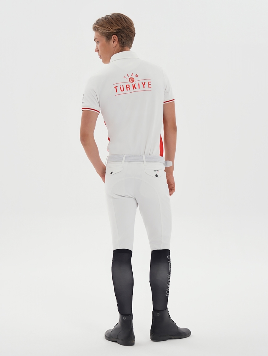 ENZO-TBF WHITE/RED MEN'S COMPETITION POLO SHORT SLEEVE X TEAM TÜRKİYE 
