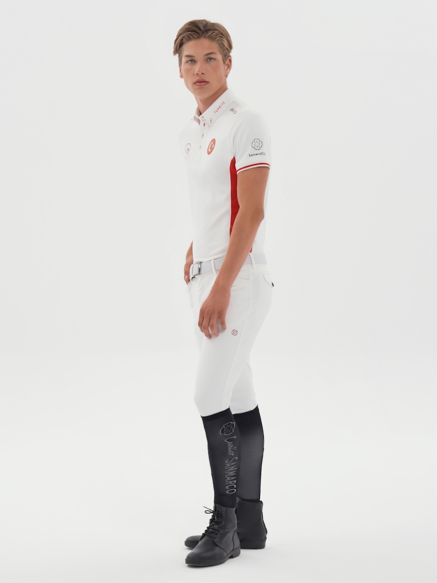 ENZO-TBF WHITE/RED MEN'S COMPETITION POLO SHORT SLEEVE X TEAM TÜRKİYE 
