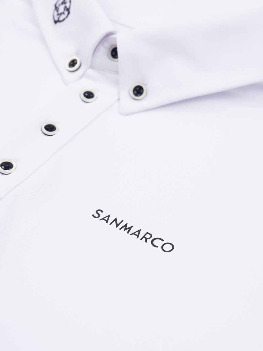 ENZO WHITE/NAVY MEN'S COMPETITION POLO SHORT SLEEVE 