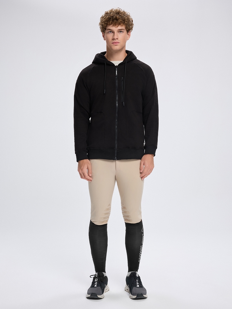 FIRENZE BLACK UNISEX ZIP-UP HOODIE