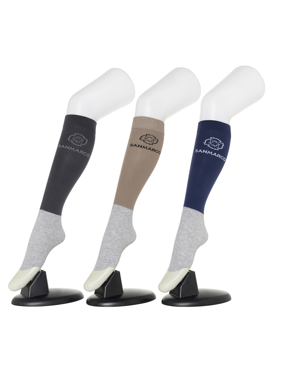 FONDI-3XB SET #3/D.Gray;Beige,Royal Blue CONFEZIONE DA 3 PAIA DI CALZE DA EQUITAZIONE PER DONNE PER TUTTE LE STAGIONI 