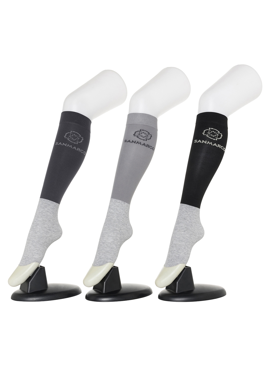 FONDI-3XB SET #4/D.Gray,L.Gray,Black CONFEZIONE DA 3 PAIA DI CALZE DA EQUITAZIONE PER DONNE PER TUTTE LE STAGIONI 