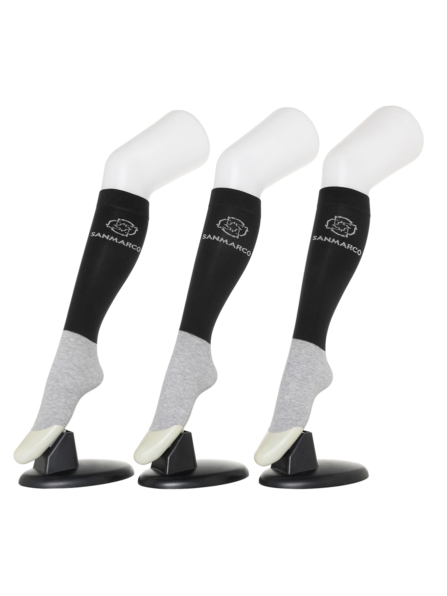 FONDI-3XB SET #7/Black,Black,Black WOMEN'S ALL-SEASON RIDING SOCKS 3 PACK BUNDLE 