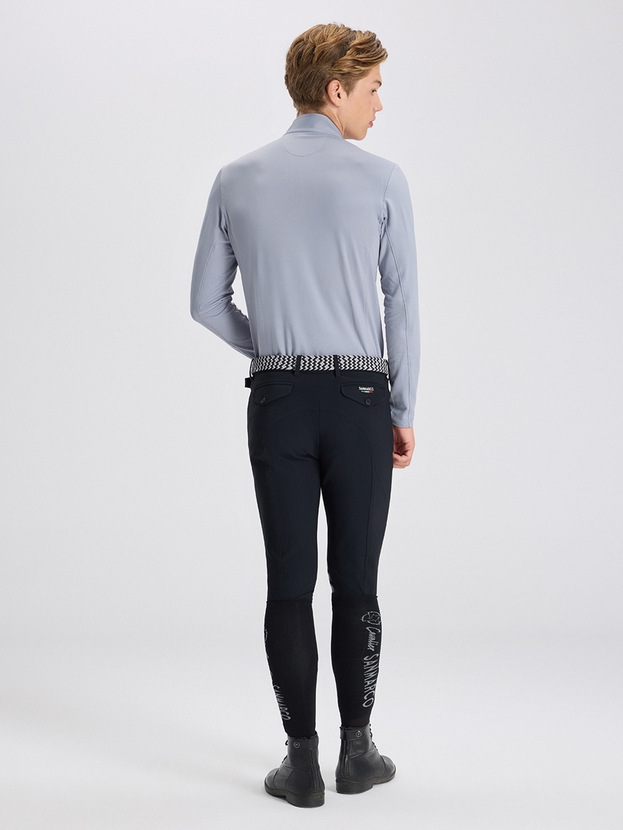 HELSINKI LIGHT GRAY MEN'S LONG SLEEVE BASE LAYER QUARTER ZIP 