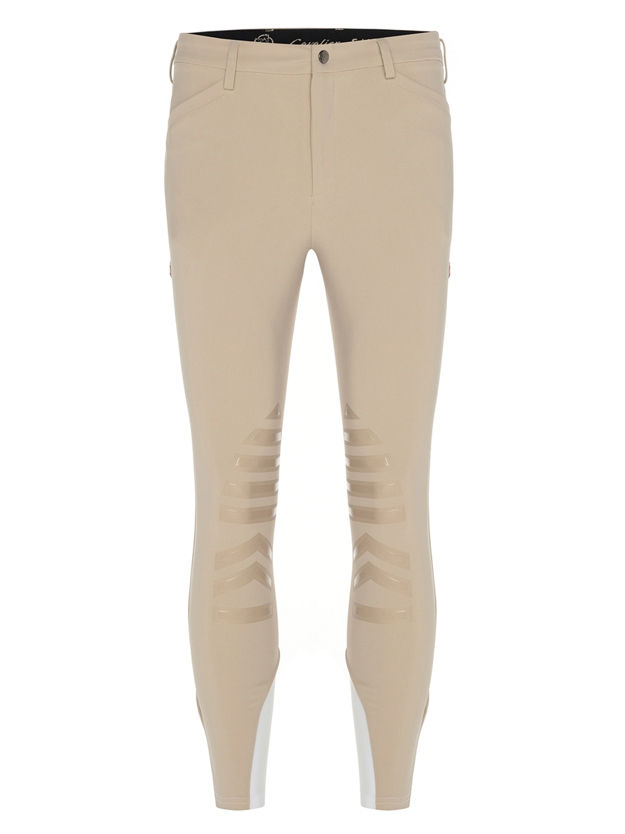 LEONARDO BEIGE MEN'S KNEE GRIP PRO BREECHES 