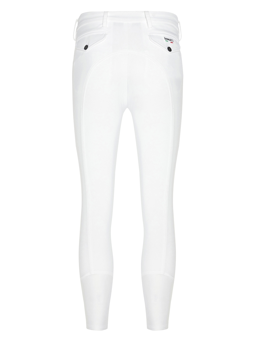 LEONARDO WHITE MEN'S KNEE GRIP PRO BREECHES 